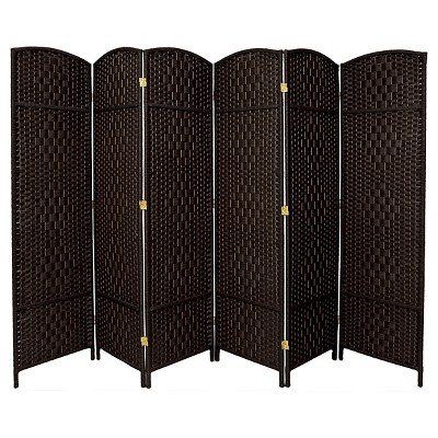 6 ft. Tall Diamond Weave Fiber Room Divider - Black (6 Panels)