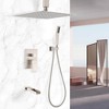 CASAINC 12" Ceiling Mounted Square Rain Shower Head System with Tub Spout Filler - 2 of 4