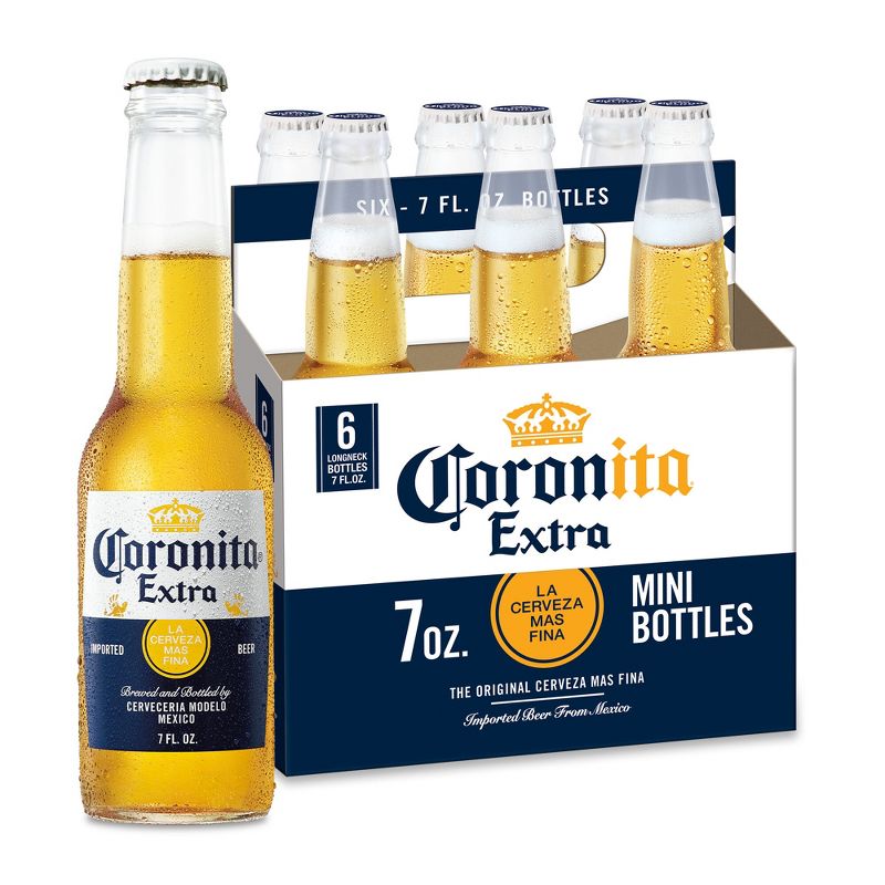 Corona Extra Coronita Lager Beer - 6pk/7 fl oz Mini Bottles, 1 of 13