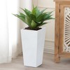 LuxenHome Square Tapered 24.2" Tall Planter White - 2 of 4