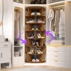Aheaplus 7-Tier Shoe Rack, 28-32 Pair Rotating Shoe Rack Tower - 2 of 4