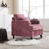 CAVINAS Chenille Tufted Accent Chair with Wood Legs and Studded Detail, Upholstered Armchair for Living Room, Bedroom or Office - 2 of 4