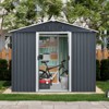 MOEPISY 8ft X 4ft Outdoor Metal Storage Shed With Sliding Door And Foundation, Black And White - 3 of 4