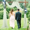 1 Piece Wedding Arch Hanging Curtains, Voile Curtains 70 x 550 cm for Wedding Decoration Backdrop ,Gray Green - 4 of 4