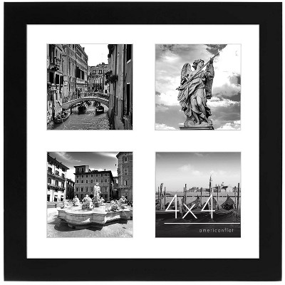 Americanflat 10x10 Collage Picture Frame with tempered shatter-resistant glass - 4 Displays of 4x4 - Available in a variety of Colors
