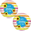 Happy Birthday Sunflower Balloon Set – Striped Foil Balloon 2 Pack with 4 Latex Balloons Party Decoration - 3 of 4