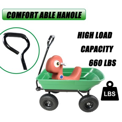 Vynxaria Folding Garden Dump Truck - Durable Steel Frame with Pneumatic Tires for Easy Transport