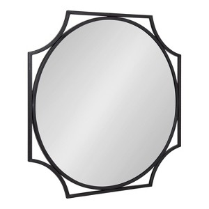 Kate and Laurel Rateau Scalloped Wall Mirror, 28x28, Black - 1 of 4