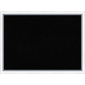 30"x22" Morgan Wood Frame Cork Board White/Blue - Amanti Art - 1 of 4
