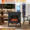 Syemin Indoor Fireplaces 24" Electric Fireplace Stove, Freestanding Infrared Fire Place Heater with Overheat Protection, Black, 24"*14"*24" - 2 of 4