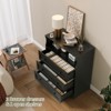 3-Drawer Small Dresser with Charging Station, Modern Wooden Chest of Drawers - 4 of 4