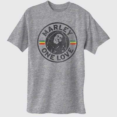 Men s Bob Marley Short Sleeve Graphic T shirt Heather Gray Xxl