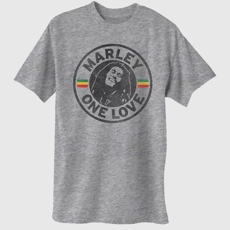 Men's Bob Marley Short Sleeve Graphic T-Shirt Heather Gray, 1 of 7