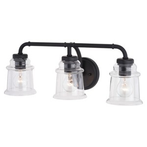 VAXCEL Toledo Industrial Bathroom Vanity Light Fixture Clear Glass - 1 of 4