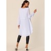 Seta T Women's Lantern Long Sleeve Round Neck High Low Irregular Hem Casual Blouse - 4 of 4
