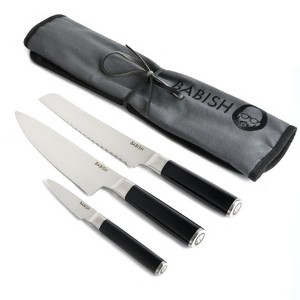 Babish High-Carbon 1.4116 German Steel 3-Piece Cutlery Set (Chef Knife, Bread Knife, & Pairing Knife) w/Knife Roll - 1 of 3