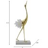 Elegant Crane Sculpture with Marble Base, Decorative Bird Statue for Tabletop Display, Living Room Accent, Entryway Decor, or Centerpiece Ornament - 2 of 4