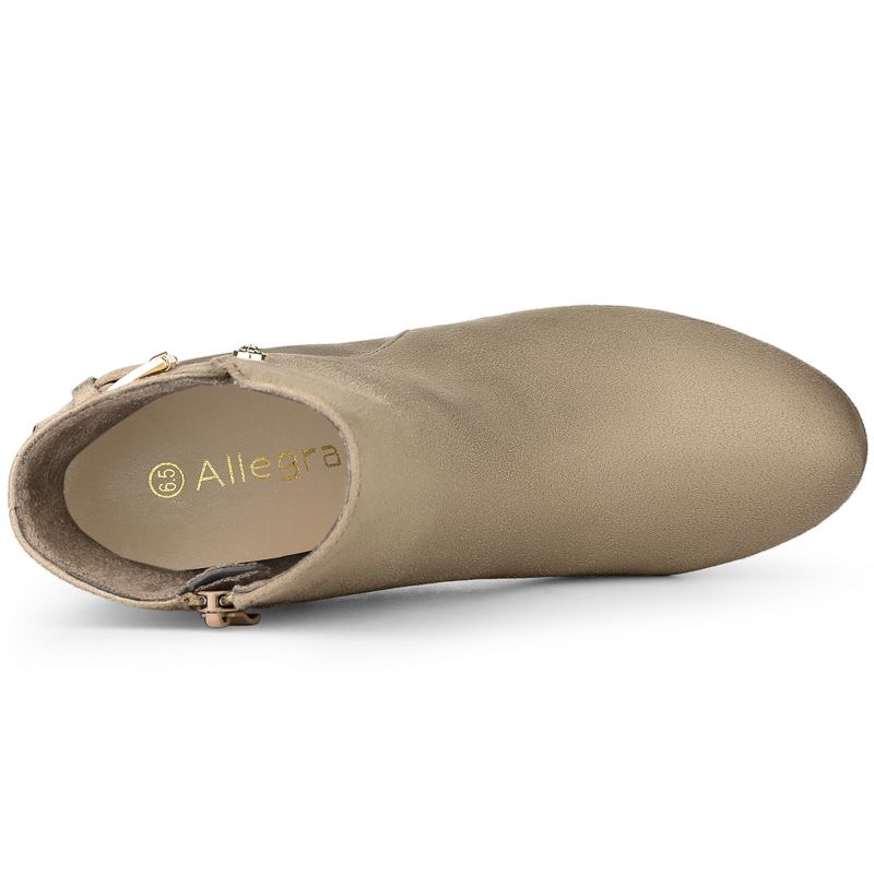Allegra K Women's Platform Side Zippers Chunky Heel Ankle Boots, 4 of 7