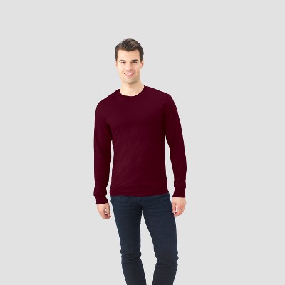 burgundy long sleeve shirt mens