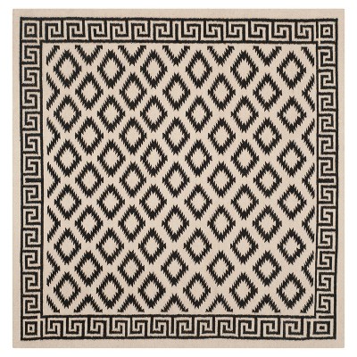 Dhurries Rug - Ivory/Black - (6'x6' Square) - Safavieh