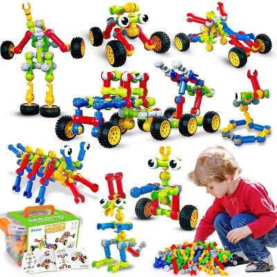 125-Piece STEM Building Blocks Set, Educational Construction Toys for Kids Ages 3-8, Creative Learning Gift