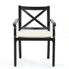 GDFStudio Stonewall Outdoor Cast Aluminum Dining Chairs with Cushions (Set of 2), Black/Ivory - 4 of 4