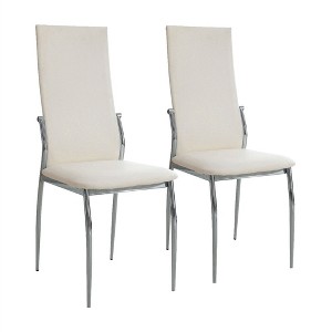 Ridstar 2 Piece Dining Chairs, Armless Chair For Dining Room-White - 1 of 4
