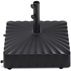 best choice products plastic fillable patio umbrella base stand Best Choice Products Fillable Mobile Umbrella Base Heavy Duty Market Stand  w/ Wheels, Locks, 123lb Capacity