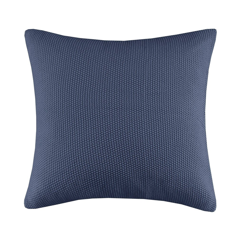 Photos - Pillowcase 26"x26" Oversized Bree Knit Square Throw Pillow Cover Indigo - Ink+Ivy