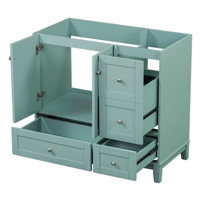 NicBex Bathroom Vanity without Sink/with Sink,Bathroom Sink Vanity with 3 Drawers and USB Charging,36 inch Bathroom Sink Cabinet,Green