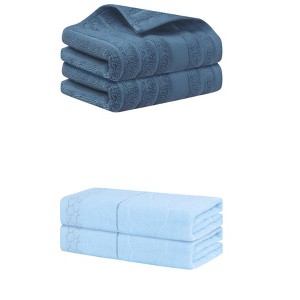 REGALWOVEN Bathroom Gym SPA Cotton Soft Absorbent Bath Hands Towel Set 2 Pcs - 1 of 4