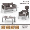 Costway 4 PCS Aluminum Patio Furniture Set with Thick Cushions & Tempered Glass Tabletop - image 3 of 4