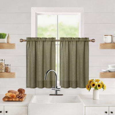 Linen Blend Short Kitchen Curtains For Small Windows Target   GUEST 08106481 887d 4858 86bc 8f0dd563fda0