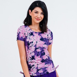 Calypsa Women's UPF 50+ Short Sleeve Adele Swim Top - 1 of 4
