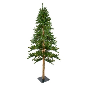 Northlight Pre-Lit Slim Alpine Artificial Christmas Tree - 6' - Clear Lights - 1 of 4
