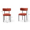 Vatros Dining Chairs Set of 2 Round Upholstered Dining Room Chairs, Orange - 3 of 4