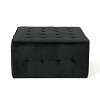 NicBex Modern 31" Square Ottoman Velvet Footstools with Button Tufted for Bedroom and Living Room, Black - 3 of 4