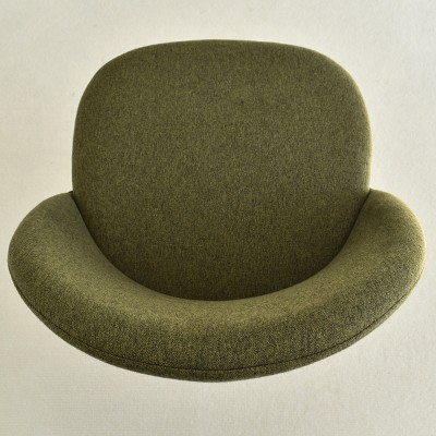 Olive Green Upholstered Counter Stools with Black Metal Frame, Set of 2