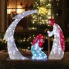 Angel Sar 3.7FT Lighted Nativity Scene, 170 LED Outdoor Christmas Decoration with Moon and Star, Easy Assembly Indoor Outdoor Decor - 4 of 4