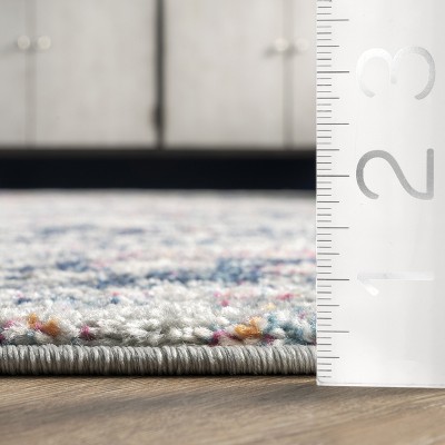 Lilah Vintage Medallion 4' x 6' Oval Blue Area Rug