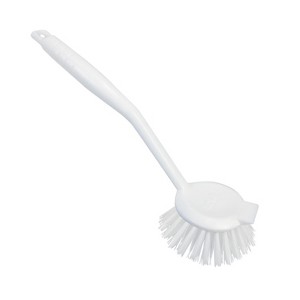 Lola Products Dish Brush w/Scraper, Durable Fiber Non-Scratch Bristles, Ergonomic Non-Slip Grip Handle, for Baked-on & Caked-on Messes, 1 Pack - 1 of 4
