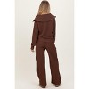 Pinkblush Brown Ribbed Half Zip Pullover Wide Leg Pant Maternity Set - 4 of 4