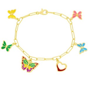 Donatello Gian Heart And Butterfly Charm Bracelet - 1 of 1