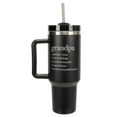 Elanze Designs Grandpa Definition Storyteller Spoiler 40 oz. Stainless Steel, Large Water Bottle Coffee Mug, Spill & Leak Resistant, Thermal Travel