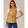 Allegra K Women's Solid Zip Up Sleeveless Utility Anorak Outwear Cargo Vest - 3 of 4