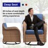 POCASSY Wicker Swivel Rocking Chairs, Oversized Rocker Patio Chairs Set Rattan Glider Chairs for Outdoor Porch Deck Backyard - 4 of 4