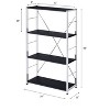 TiramisuBest Industrial 5-Shelf Bookcase - 53" Tall Floor Standing Open Bookshelf for Home Office, Living Room, and Bedroom Storage, Brown - 3 of 4