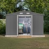 Gulches 10X8 FT Outdoor Tool Storage Shed with Metal Foundation & Lockable Doors,  All Weather Metal Sheds for Garden, Patio, Backyard, Lawn, Gray - 2 of 4