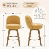 Bekrvio 26" Swivel Counter Height Bar Stools Set of 1/2/3/4,Fabric Upholstered Bar Chairs with Walnut Wood Legs, Counter-Height Kitchen Island Stools - 2 of 4