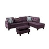 3-Piece L-Shaped Combination Sofa Set in Grey Linen for Living Room - 2 of 2
